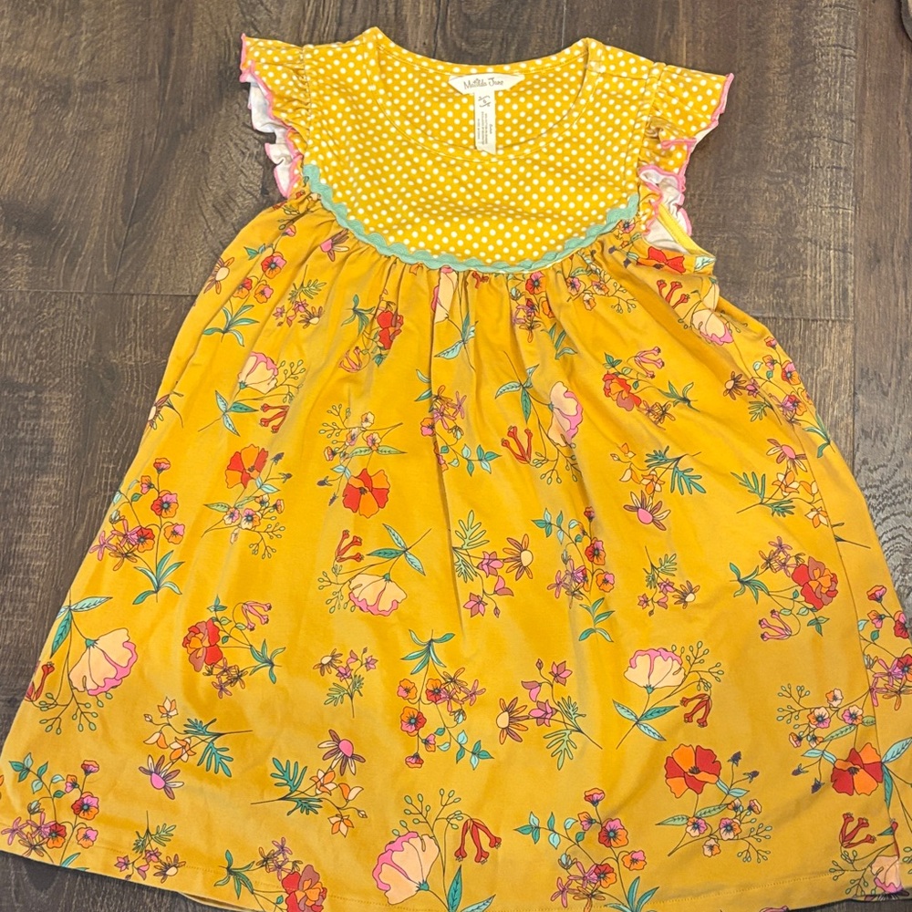 Matilda Jane Yellow Floral & Polka-Dot Girls' Dress